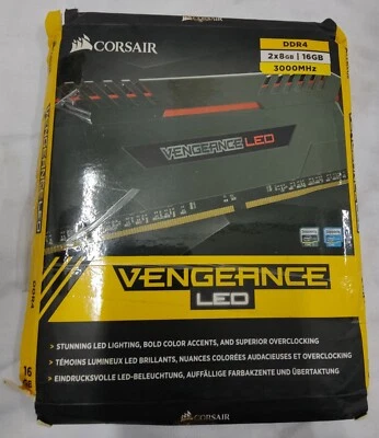 Corsair Vengeance 16GB (2 x 8GB) DIMM DDR4 3000 Memory CMU16GX4M2C3000C15R - Image 1 of 4
