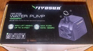 VIVOSUN 120GPH Submersible Pump 450L/H, 6W Water Pump w/ 3.1ft High Lift - Picture 1 of 4