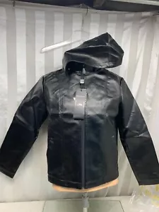 Giacca pelle nera e oro R Rosso nuova con cappuccio zip grande nuova con etichetta Italia - Foto 1 di 11