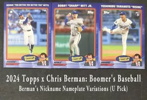 2024 Topps x Chris Berman Berman's Nickname Nameplate Variations (You Pick) - Picture 1 of 22