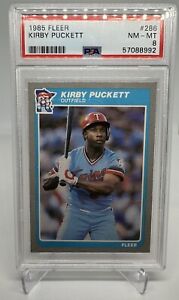 1985 Fleer Kirby Puckett Minnesota Twins RC Rookie #286 PSA 8 NM-MINT