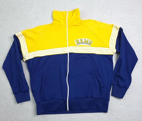 Vtg 80's Andia Progress Track Jacket Adult XL Color Block NFL Rams SEE PHOTOS Cover
