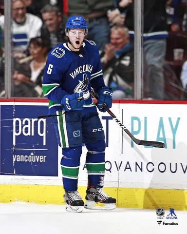 Brock Boeser Vancouver Canucks Unsigned Goal Celebration 8" x 10" Photo Cover