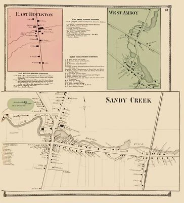 City Map - Sandy Creek Business District New York - Stone 1866 - 23 x 25 - Image 1 of 4