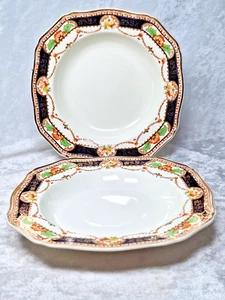 2 Caledonia quadratische Suppenschalen Alfred Meakin kobaltblau handbemalt 1933 UK - Bild 1 von 17