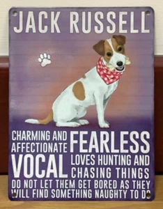 Jack Russell - Vintage Style Metal Wall Hanging Dog Sign - Picture 1 of 1