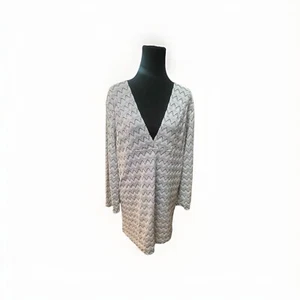 Vestido J. Valdi Manga Larga Traje de Baño Cubierta Blanco y Negro y Gris XL - Imagen 1 de 3