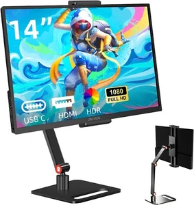 14 Inch Touchscreen Portable Monitor 1200P Slim and Lightweight Bezel Less FHD - Picture 1 of 8