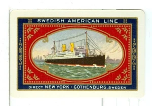 Single Vintage Playing Card"Swedish American Line" Shipping,Steamship,Horizontal - Picture 1 of 1