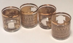 Vintage Bicentennial Liberty Bell Declaration Rock/Lowball Bar Gläser 1776-1976 - Bild 1 von 5