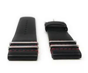 Citizen Watchband 20mm CITIZEN LEATHER BLACK WITH RED STITCH 59-R50555 - Picture 1 of 2