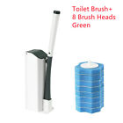 Disposable Toilet Cleaning Brush 45cm Handle + 8 Replacement Sponges Refill Head