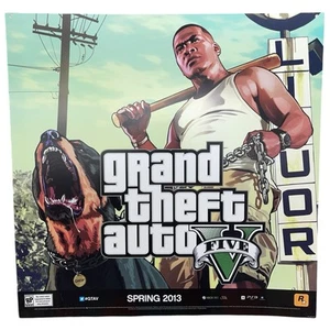Rarissimo poster lancio negozio rockstar Games GTA V plastica dura raro 24" x 23,5 - Foto 1 di 7