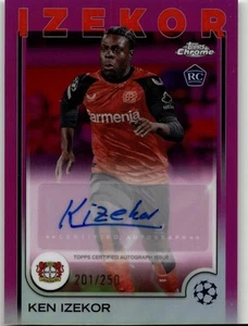 2025 Topps UEFA Club Competitions Ken Izekor #CA-KI Rookie Pink Auto #/250 - Picture 1 of 2