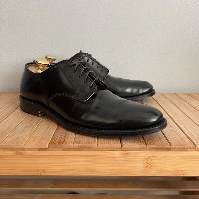 Alden Unlined Plain Toe Dover Derby in Black Shell Cordovan Barrie Last Size 8D - Image 1 of 4