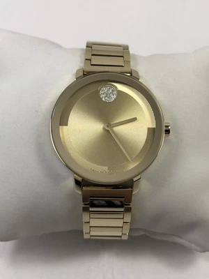 Movado Bold Evolution 2.0 Crystal Quartz Gold Tone Steel Ladies Watch 3601106 - Image 1 of 4