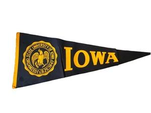 Iowa Hawkeyes Vintage 1950s Felt Wool Pennant UniversityCollege Football 30” - Picture 1 of 22
