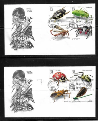 USA SC # 3351a-3351t Insects & Spiders FDC. Artcraft Cachet - Image 1 of 3