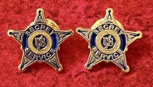 US SECRET SERVICE PIN - GOLD AND BLUE VINTAGE STAR PIN / LOT OF TWO - Bild 1 von 4