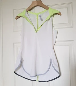 Ivivva by Lululemon Girls White/Bright Green Athletic Tank Top - Size 14 - EUC - Picture 1 of 6