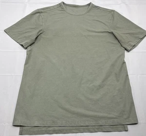 Lululemon Performance Tech Tee Shirt Mens M Green Gray Workout Gym Stretch Read - Picture 1 of 7