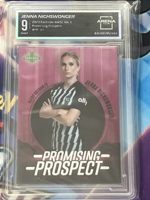 2023 Parkside NWSL | Jenna Nighswonger NJNY Gotham | Pink Rookie AC 9 Mint W10’s - Image 1 of 2