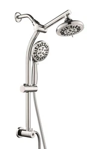 New-Retrofit 2-Way Shower Head Combo 8-Function Rainfall Shower Head with 9 Set - Picture 1 of 7