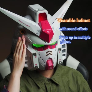 Gundam Casco Cosplay Copricapo Light - Up Con Effetti Sonori Regalo Da Collezione - Foto 1 di 16