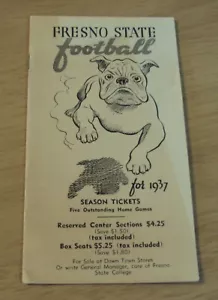GUÍA/Folleto 1937 DE COLECCIÓN~"FRESNO STATE BULLDOGS FOOTBALL"~Jugador Al Radka~(J) - Imagen 1 de 8