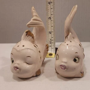 Vintage Anthropomorphic Koi Fan Tail Fish Salt & Pepper Shaker Set - Picture 1 of 13
