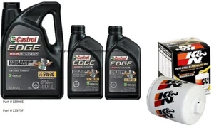 Castrol EDGE High Mileage 5W-30 Adv. Full Syn. Motor Oil - 7 Quarts w/K&N Filter - Picture 1 of 1