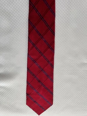 Corbata Jones New York Rojo Azul Seda Rayas Foto 1 de 3