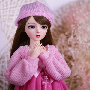 Mode rosa Pullover Rock 1/3 BJD Puppe Kugelgelenk Mädchen handbemalt Make-up - Bild 1 von 12