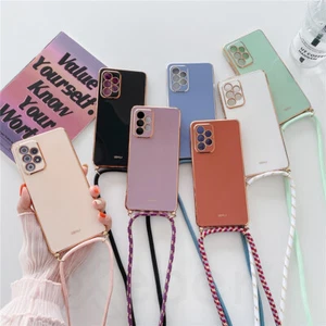 Crossbody Lanyard Case For Samsung S25 S24 S23 Ultra A56 A16 A34 A14 Soft Cover - Picture 1 of 19