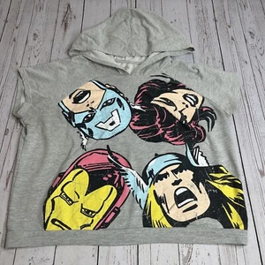 Marvel Avengers Graphic Hoodie Hooded Sweatshirt Sleeveless Womens Large Gray - Picture 1 of 8