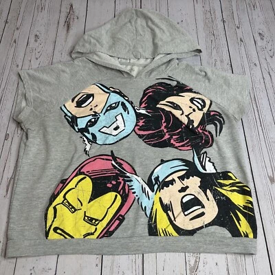 Sudadera con Capucha Gráfica Marvel Avengers Sin Mangas Para Mujer Grande Gris Foto 1 de 4