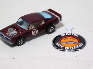 Vintage 1969 Hot Wheels Redline King 'Kuda' Spectraflame Red w/ Pin Button - Picture 1 of 9