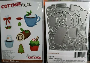 CottageCutz Sweet Christmas Thin Metal Craft Die CC-511 Cupcake Hot Cocoa Candy - Picture 1 of 1