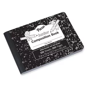 Pacon Junior Libro Composizione • Marmo Nero • 3/8"" Regolato • 5"x71⁄2"" • 100 Fogli - Foto 1 di 2