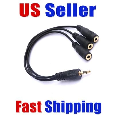  3.5mm (⅛") TRS 3 Way Splitter Stereo Headphone Stereo Audio  USA Fast Ship!  - Image 1 of 4