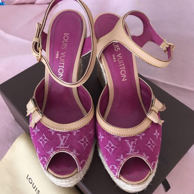 Louis Vuitton pink Topical Bloom leather sandals 37 - Punavuoren
