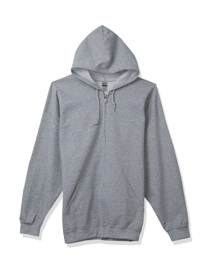 Gildan Adult Fleece Zip Hoodie Sweatshirt Style G18600 Dark Heather 2X-Large