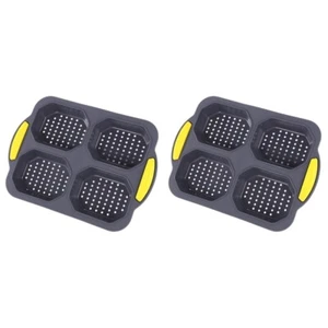 2 Pack Silicone Bread Mold Hamburger Ring Molds Baking Accessories - Picture 1 of 12