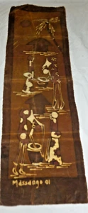 Vintage Original Cloth Indonesian Batik Panel 9x28" Tapestry Painting Massango - Picture 1 of 5