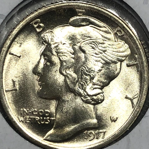 1917 - Uncirculated Mercury Silver Dime -  #19441 Cover