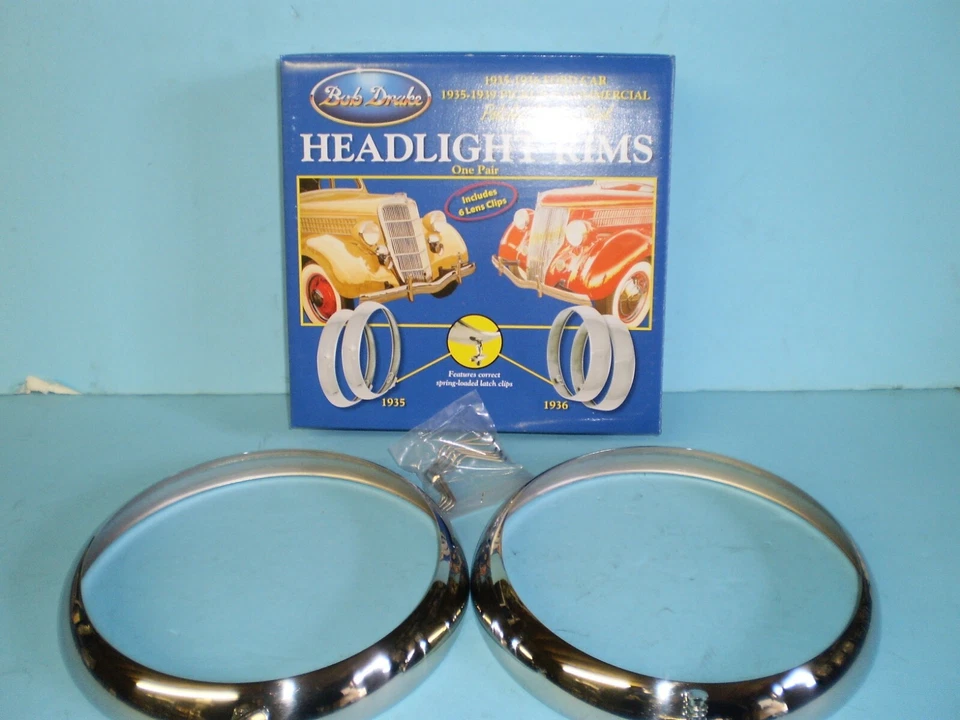 1935  Ford Passenger Car, 1935 1936 1937 1938 1939 Pickup Truck Headlight Rims - Image 1 of 1