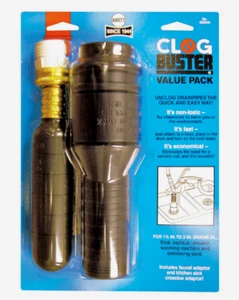 Harvey's CLOG BUSTER Plunger 1.5-3" Drain Opener + FAUCET & SINK ADAPTER 090640 - Picture 1 of 1