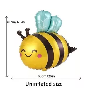 Large Cartoon Bumble Bee Air Fill Foil Bee Balloon Birthday Decoration UK - Picture 1 of 5