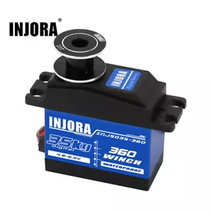INJORA Waterproof 360° 35KG Digital Servo Steering Winch Spool for 1/10 RC Car - Picture 1 of 15