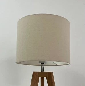 Lampshade Vintage Cream Linen Cotton Blend Drum Light Shade - Picture 1 of 19